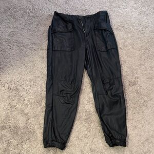 All Saints Black Coated Joggers